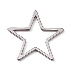 Edelstahl Farbe 304 Edelstahl Verbindungsring, Stern, Edelstahl Farbe, 21x22x1 mm, Innendurchmesser: 16x16 mm
