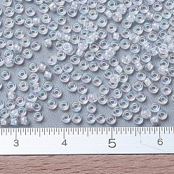 (RR284) White Lined Crystal AB MIYUKI Round Rocailles Beads, Japanese Seed Beads, 11/0, (RR284) White Lined Crystal AB, 11/0, 2x1.3mm, Hole: 0.8mm, about 50000pcs/pound