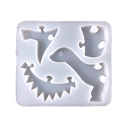 Dinosaur DIY пищевые силиконовые формы-головоломки с животными, формы для литья смолы, для уф-смолы, изготовление изделий из эпоксидной смолы, рисунок динозавра, 116x129x14 мм