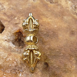 Без Покрытия Латунные бусины, ваджра, сырой (без покрытия), 23x10 мм