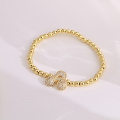 Letter A Женские браслеты из латуни с микропаве из прозрачных кубических цирконий, буквы, золотые, буква a, 6.69 дюйм (17 см)