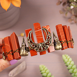 Красный Камень Ободки для волос из натуральной красной яшмы, корона для волос, для женщин девушек, 270x180x30 мм