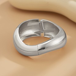 Платина Шарнирные браслеты из сплава для женщин, платина, 5/8~1-5/8 дюйм (1.7~4 см), внутренний диаметр: 2-3/8~2-1/2 дюйм (6~6.5 см)