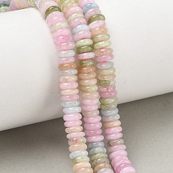 Color mezclado Teñidos naturales blancas perlas de jade hebras, rondelle lisa, color mezclado, 6.5x2 mm, agujero: 1.1 mm, sobre 167 unidades / cadena, 14.76'' (37.5 cm)