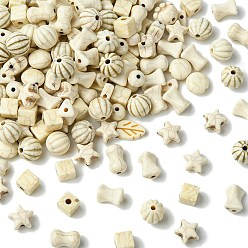 Mixed Shapes Акриловые бусины, имитирующие кость, разнообразные, 6~13x6~11x3.5~11 мм, отверстие : 1.5~2.5 мм, 40~50 шт / пакет