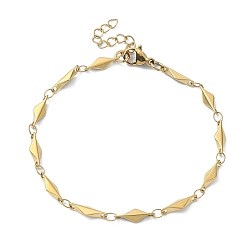 Золотой Ионное покрытие (IP) 304 браслеты-цепочки из нержавеющей стали с ромбическими звеньями для женщин, золотые, 6-7/8 дюйм (17.5 см)