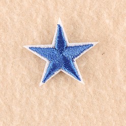 Синий Компьютеризированная вышивка тканью утюжок на / шить на заплатках, аксессуары для костюма, аппликация, звезда, синие, 3x3 см