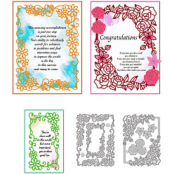 Цветок Углеродистая сталь разрезает трафареты, для diy scrapbooking, Фотоальбом, декоративная бумага для тиснения, форма для поздравительных открыток, цветок, 148x108x0.8 мм, 2 шт / комплект