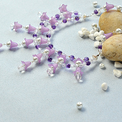 Mixed Color DIY Necklace Kits, Two Tiered Necklaces, Flower, Mixed Color, 9mm