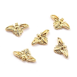 Golden Alloy Cabochons, 3D Bee, Nail Art Decoration Accessories, Golden, 7.5x4.5x1mm