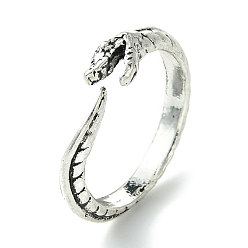 Античное Серебро Открытые манжеты из змеиного сплава, без свинца и без кадмия, античное серебро, 5 мм, внутренний диаметр: 19 мм