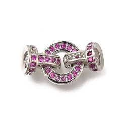 Платина Кольцо из плакированной латуни с микропаве из циркония, долговечный, без свинца и без кадмия, платина, 16 мм