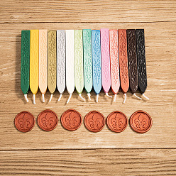 Стально-синий Сургучные палочки, с фитилями, для сургучной печати, стальной синий, 91x12x11.8 мм