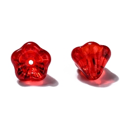 Красный Прозрачные бусины из чешского стекла, цветок, красные, 10x8 мм, отверстие : 2 мм, около 120 шт / упаковка