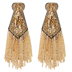 Золотой 2 модные погоны с кисточками, тканевый значок на плече, с цепочками из сплава и булавкой, золотые, 192x55x17 мм