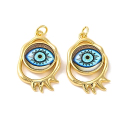 Темно-Голубой Стойка металлическая латунная микропрофилированная кубическая циркония подвески, со стеклом, долговечный, с целью перехода в кольце, злые глаза, реальный 18 k позолоченный, глубокое синее небо, 28x17x5 мм