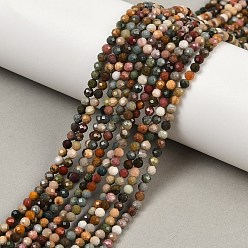 Alashan Agate Бусы из натурального алашанского агата, граненые, круглые, 3 мм, отверстие : 0.6 мм, около 131 шт / нитка, 14.96"~15.35" (38~39 см)