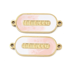 Pink 304 эмалированные подвески из нержавеющей стали, овал с римскими цифрами, золотые, розовые, 9.5x15x2 мм, отверстие : 1.4 мм