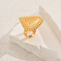 Золотой Геометрические треугольные металлические регулируемые кольца для женщин, золотые, 28x25 мм, внутренний диаметр: 16мм~18мм