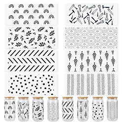 Mixed Shapes 8Pcs 8 Styles PVC Plastic Waterproof Decorative Sticker Labels, Mixed Shapes, 250x120x0.2mm, 1pc/style
