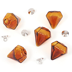 Шоколадный Наборы для самостоятельного изготовления подвесок из стеклянных бутылок с бриллиантами, включая латунные бусины-подвески, цвет шоколада, 16~17x15~15.5x13.5~14.5 мм, отверстие : 2.5~5 мм