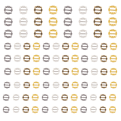 (52) Непрозрачная лаванда Застежки с пряжкой из сплава в форме прямоугольника, для кукольной тесьмы, обвязочные мешки, аксессуары для одежды, разноцветные, 9.5~15x10~15.5x1.5 мм, отверстие : 2~3.5x6~9.5 мм, 104 шт / коробка