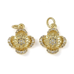 Настоящее золото 18K Латунные микро проложить кубического циркония подвески, , долговечный, без кадмия и без свинца, стойки покрытие, с целью перехода в кольце, реальный 18 k позолоченный, 14.5x12.5x3.5 мм, отверстие : 3.5 мм