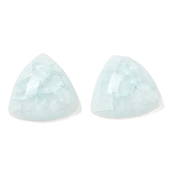 Cyan Clair Cabochons de porcelaine manuels, triangle, cyan clair, 10.5x11x4.5~5mm