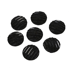 Black Opaque Resin Decoden Cabochons, Half Round, Black, 12x2.5mm