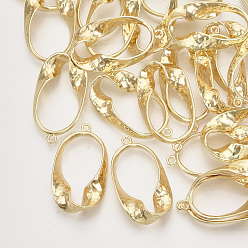 Light Gold Alloy Pendants, Oval, Light Gold, 42x23~24x7.5mm, Hole: 2mm