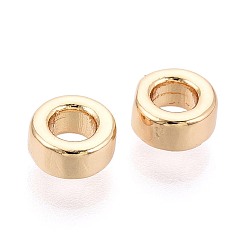 Настоящее золото 18K Латунные бусины, рондель, ионное покрытие (ip), реальный 18 k позолоченный, 5.5x3 мм, отверстие : 2.5 мм