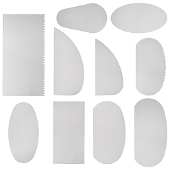 Stainless Steel Color 10Pcs Stainless Steel Clay Cutter, for DIY Clay Molds Making, Mixed Shapes, Stainless Steel Color, 51~120x51x0.1mm