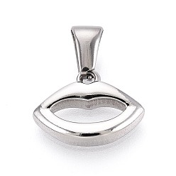 Нержавеющая Сталь Цвет 303 подвески из нержавеющей стали, губы прелести, цвет нержавеющей стали, 11x14.5x2.5 мм, отверстие : 6.5x2.8 мм