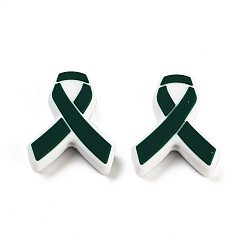 Темно-Зеленый Силиконовые бусины, изготовление ожерелий diy, лента, темно-зеленый, 27x22x7 мм, отверстие : 2 мм