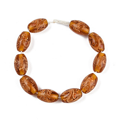 Сэнди Коричневый Непрозрачные бусины лэмпворк ручной работы, овальные, песчаный коричневый, 19~21x12~13 мм, отверстие : 2~3 мм