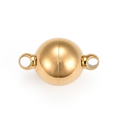 Золотой Круглые 304 магнитные застежки из нержавеющей стали с петлями, золотые, 20x12 мм, отверстие : 2 мм