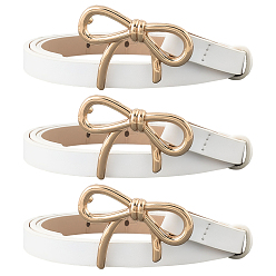 Белый Женские ремни-цепочки из искусственной кожи с бантом из сплава, золотые, белые, 990x13x3 мм