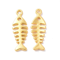 Матовый Золотой Цвет Стойки подвески обшивки сплава, без кадмия, без свинца и без никеля, очарование рыбьей кости, матовый золотой цвет, 25.5x9x1.5 мм, отверстие : 1.8 мм