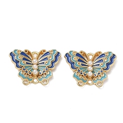 Blue Alloy with Enamel Chandelier Component Links, with ABS Plastic Imitation Pearl, Butterfly, Cadmium Free & Nickel Free & Lead Free, Golden, Blue, 15.5x21.5x3mm, Hole: 1.2mm