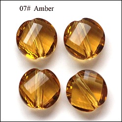 (932FM) Темно-синий аква-матовый с подкладкой Имитация Австрийские кристаллические шарики, класс AAA, граненые, плоско-круглые, темно-золотистые, 10x5 мм, отверстие : 0.9~1 мм