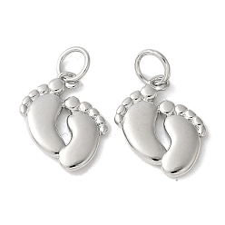 Платина Латунные подвески, прелести для ног, без свинца и без кадмия, долговечный, без свинца и без кадмия, с целью перехода в кольце, платина, 17.5x14x2 мм, отверстие : 4.4 мм