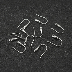 Silver 925 Sterling Silver Earring Hooks, Silver, 14x2.5mm, Hole: 1mm, 22 Gauge, Pin: 0.6mm