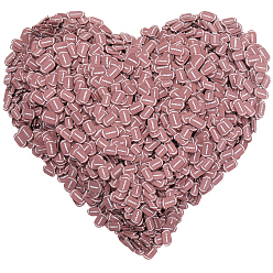 Розово-Коричневый 1 Кабошоны из полимерной глины в пакетиках, спортивная тема, регби, розово-коричневый, 8x6x0.5 мм