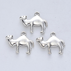 Античное Серебро Сплавочные подвески тибетского стиля, без кадмия и без свинца, форма верблюда, античное серебро, 19x22.5x3 мм, Отверстие : 1.8 мм , около 227 шт / 500 г