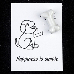 Фарфор Фарфоровые резные статуэтки украшение, для домашнего украшения рабочего стола, Подарочная карта своими руками с вдохновением, собаке кость, 20x35 мм