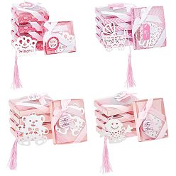 Бледно-Розовый 20шт 4 стиль закладки из нержавеющей стали, закладка из полиэстера с кисточками, свадебная вечеринка, розовый жемчуг, 170~204 мм, 5 шт / стиль