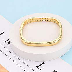 Настоящее золото 18K Латунные браслеты, Шарнирные браслеты для женщин, квадратный, реальный 18 k позолоченный, 1/4 дюйм (0.8 см), внутренний диаметр: 2-1/4 дюйм (5.7 см)