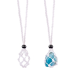 Белый Плетеные шнуры из вощеной хлопчатобумажной нити макраме мешочек изготовление ожерелья, регулируемые стеклянные бусины сменные каменные ожерелья, белые, 30 дюйм (76 см), 2 шт / комплект