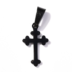 Electrophoresis Black 304 подвески из нержавеющей стали, крестик, электрофорез черный, 19x11.5x1.2 мм, отверстие : 3.5x7 мм