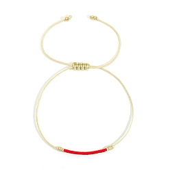 Античный Белый Браслеты из бисера ручной работы, плетеные из стеклянных бусин, регулируемые плетеные браслеты из волоконного шнура для женщин, колонка, старинный белый